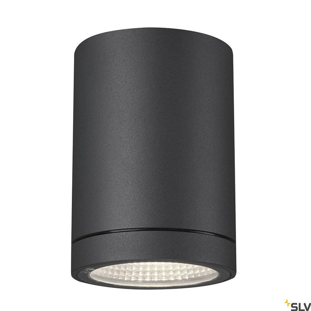 Enola Round LED Deckenaufbauleuchte CCT Outdoor in schwarzem Aluminium für Außenbereiche
