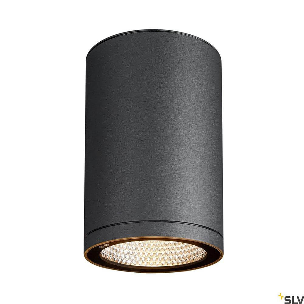 Enola Round LED Deckenaufbauleuchte CCT Outdoor in elegantem Schwarz mit leistungsstarker LED und CCT Switch.