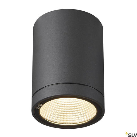 Enola Round LED Deckenaufbauleuchte CCT Outdoor, runde schwarze LED Deckenleuchte für Außen