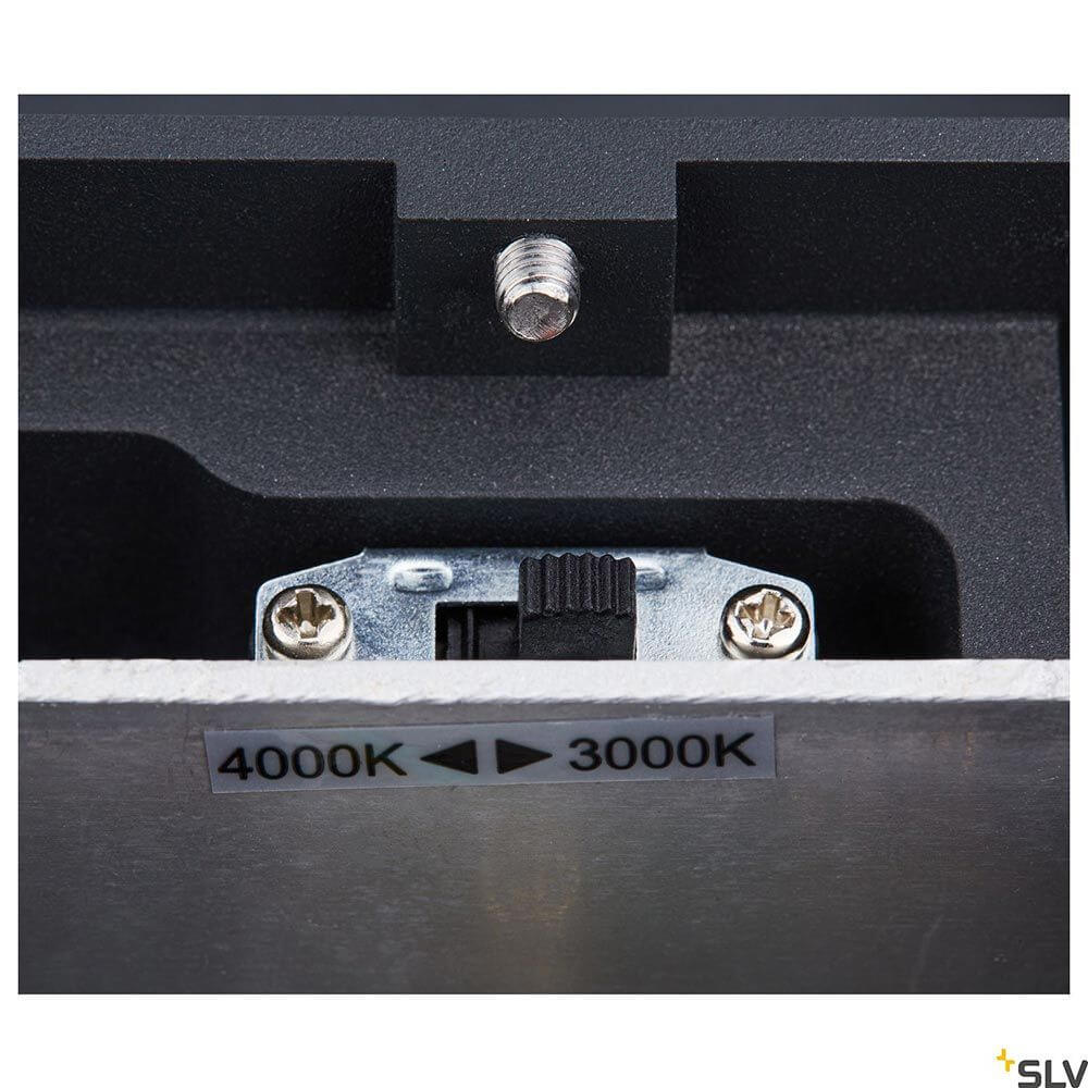 Detailansicht des CCT-Switches der Enola Round Up&Down Outdoor LED Wandaufbauleuchte 2-flammig CCT zur Lichtfarbänderung