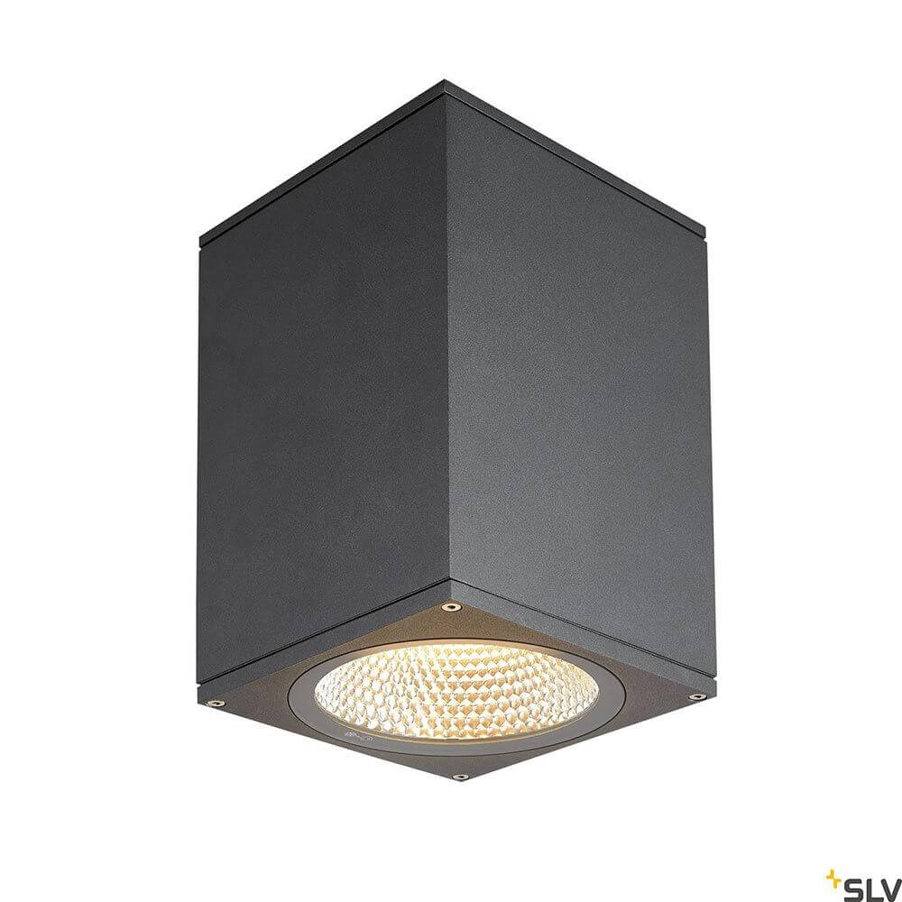 Enola Square Outdoor LED Deckenaufbauleuchte Anthrazit CCT in elegantem Quadrat-Design mit effizientem LED-Licht.