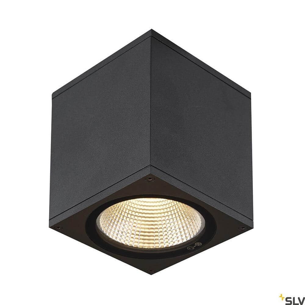 Enola Square Outdoor LED Deckenaufbauleuchte Anthrazit CCT in rechteckigem Design mit leistungsstarker LED.