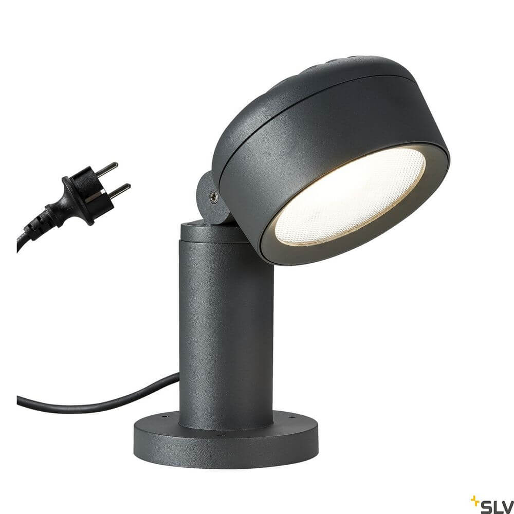 Eskina 30 Pole Fl 3000/4000K Anthrazit IP65 - moderner Außenstrahler mit schwarzem Gehäuse
