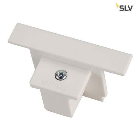 Eutrac end cap for 3-phase recessed track, white, plastic end cap for high-voltage 3-phase system
