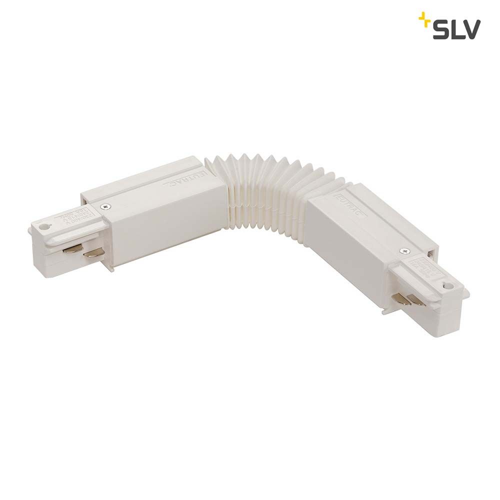 Eutrac Flex-Verbinder Weiß, flexibler Verbinder für Hochvolt 3Phasen-Aufbauschienen-System.