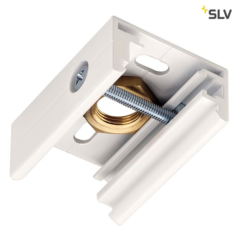 Eutrac Pendelclip für 3P.-Schiene Weiß mit M13 Innengewinde für Pendelabhängung, Hochvolt 3Phasen-System.
