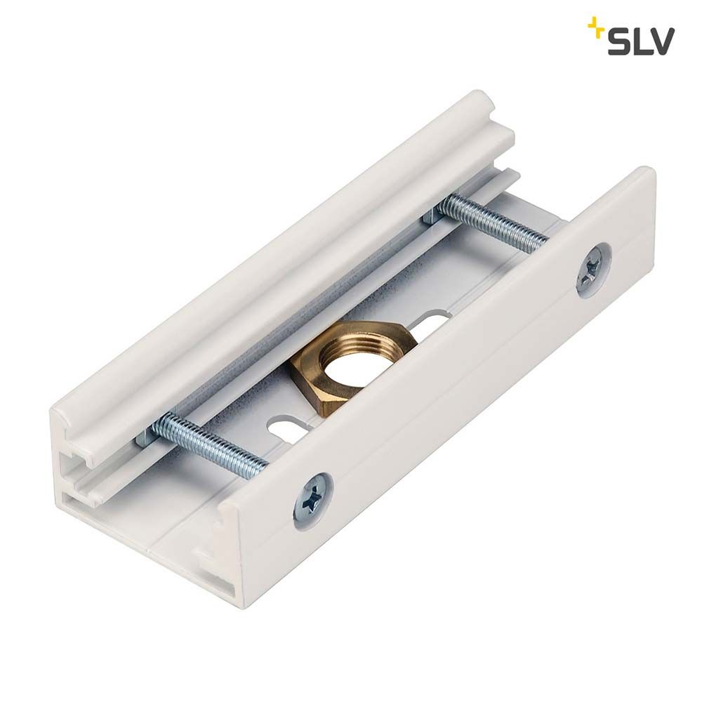Eutrac Stossstellenverbinder für 3-Phasenschiene Weiß – Mechanischer Verbinder für Hochvolt-3Phasen-System.