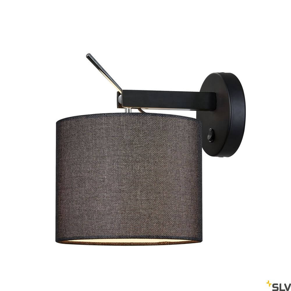 Fenda Wandleuchte E27 Schwarz (ohne Schirm) an der Wand mit modernem Design und flexiblem LED-Anschluss.