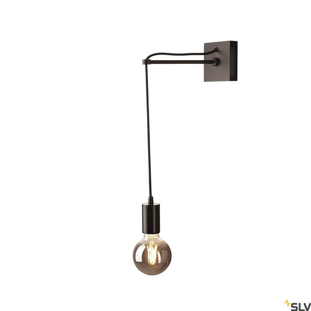 Fitu Crane Base Wandhalterung für Pendelleuchten, moderne Stahl-Halterung in Schwarz.