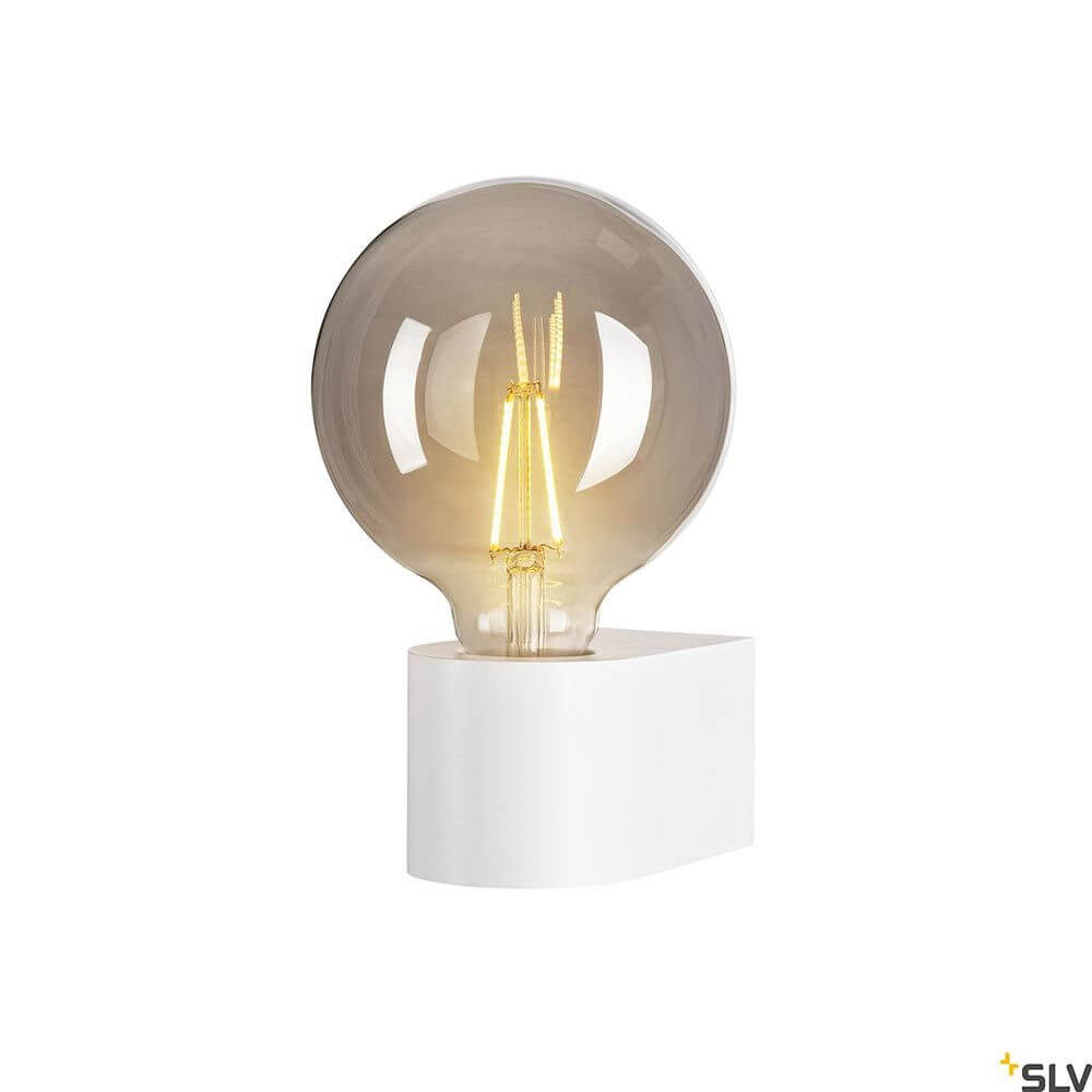 Fitu Cube Wandleuchte in weiß mit großem Filament Leuchtmittel E27 für stilvolle Wandbeleuchtung