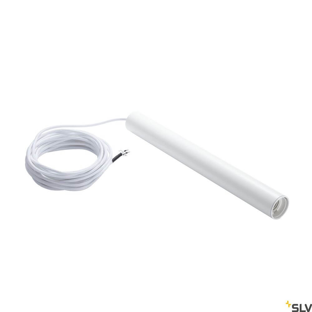 Fitu Pendellampe E27 Weiß 5m mit weißem Kabel und Lampenfassung