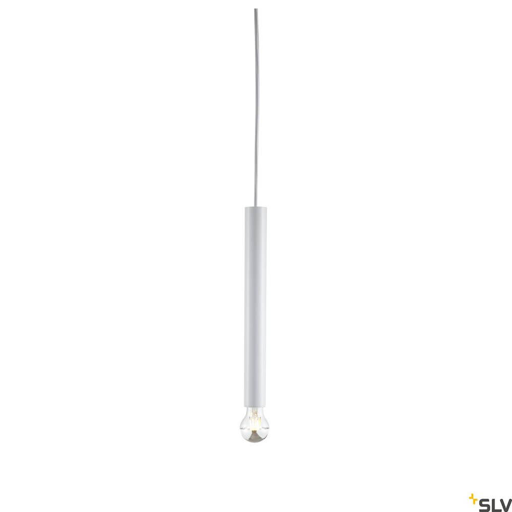 Fitu Pendellampe E27 Weiß 5m in elegantem Design mit schlichter weißer Abdeckung.