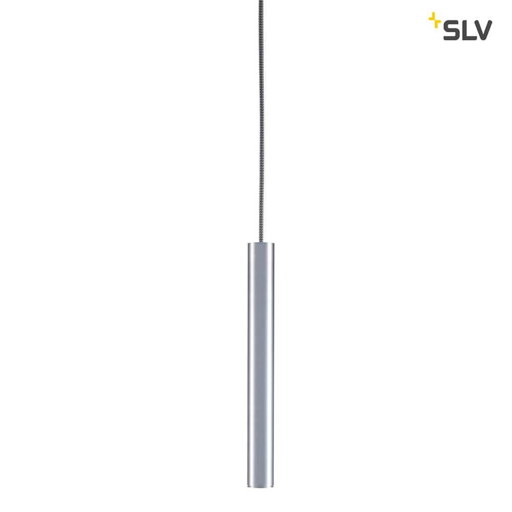 Fitu Pendelleuchte E27 Alu-Gebürstet mit offenen Kabelende in schmalem Design und flexibler Pendellänge.