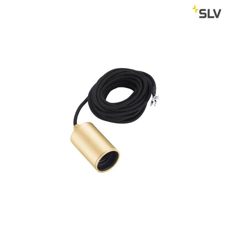 Fitu E27 Lampenfassung Soft Gold 5m mit offenen Kabelende, geeignet für LED- und Energiesparleuchtmittel.