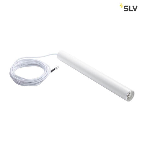 Fitu Pendelleuchte E27 Weiß mit offenen Kabelende, schmale LED-Pendelleuchte mit 250 cm Kabel
