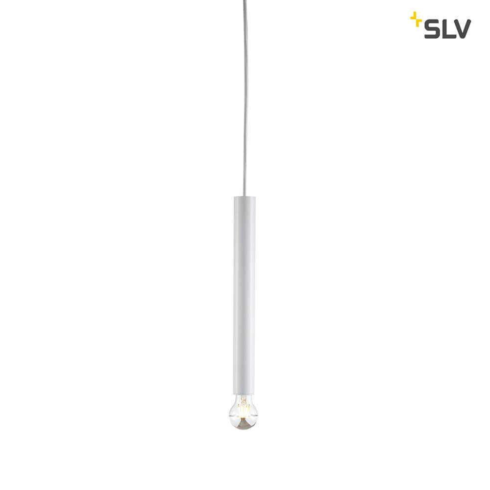 Fitu Pendelleuchte E27 Weiß mit offenen Kabelende - schlanke Pendelleuchte von SLV im minimalistischen Design.