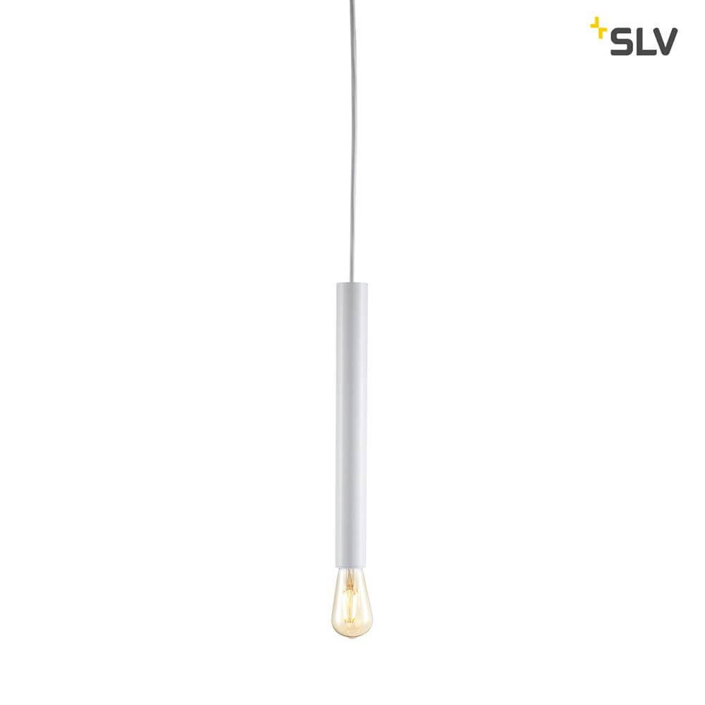 Fitu Pendelleuchte E27 Weiß mit offenen Kabelende - schmale LED-Pendelleuchte mit offenem Kabelende von SLV