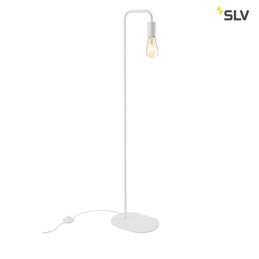Fitu Stehleuchte Weiß in elegantem Design mit E27 Sockel, ideal für LED- und Energiesparleuchtmittel.