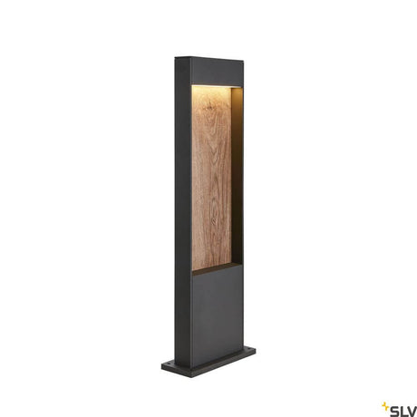 Flatt Pole 65 Fl 3000K Anthrazit, Braun LED-Stehleuchte mit Holzoptik und warmem Licht für Außenbereiche