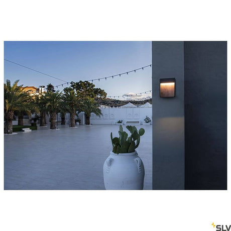 Lampada a parete esterna a LED Flatt 3000K IP65 Antracite, marrone
