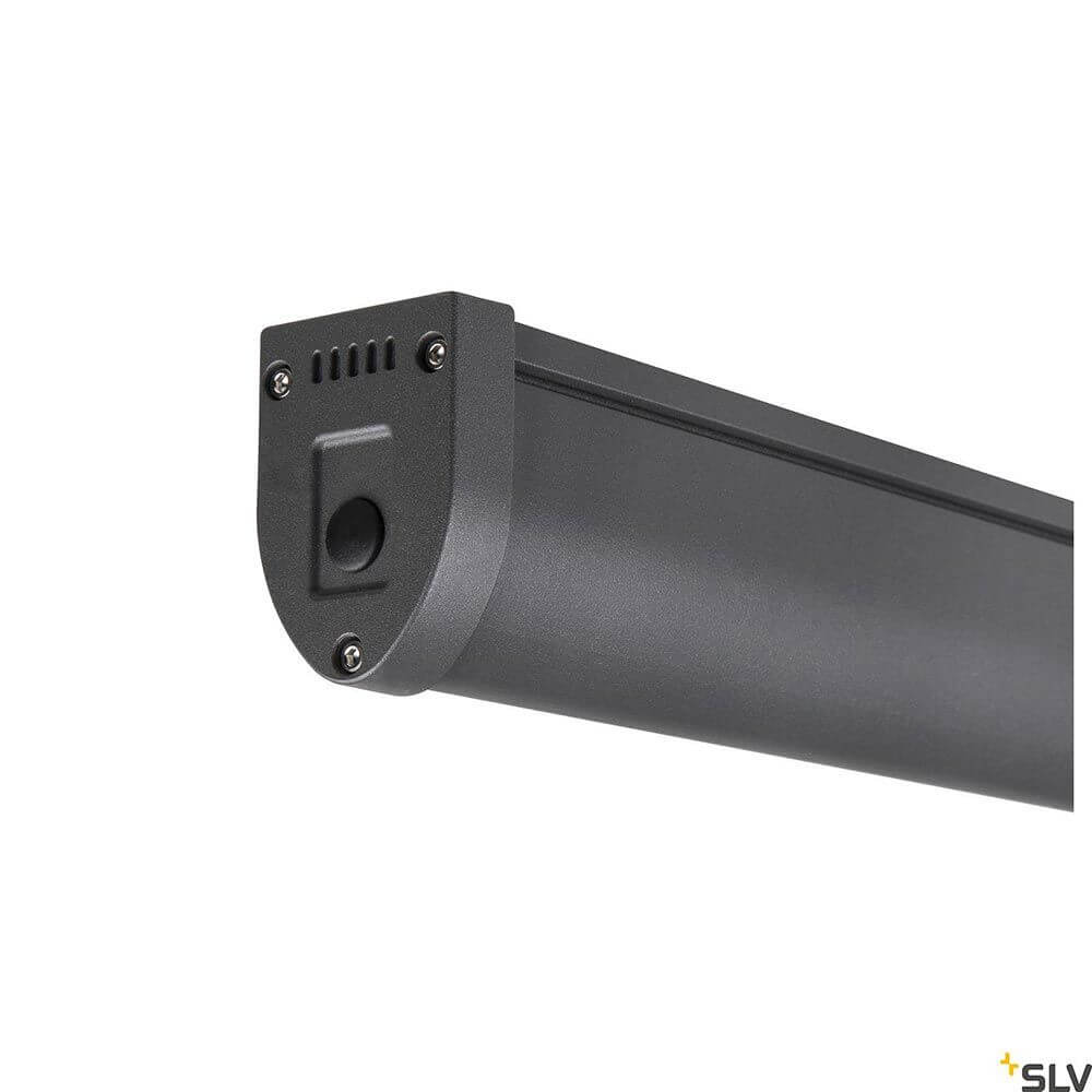 Galen LED Profil Outdoor in Grau, ideal für Wand-, Boden- oder Deckeninstallation, mit CCT Switch für flexible Lichtfarbe.