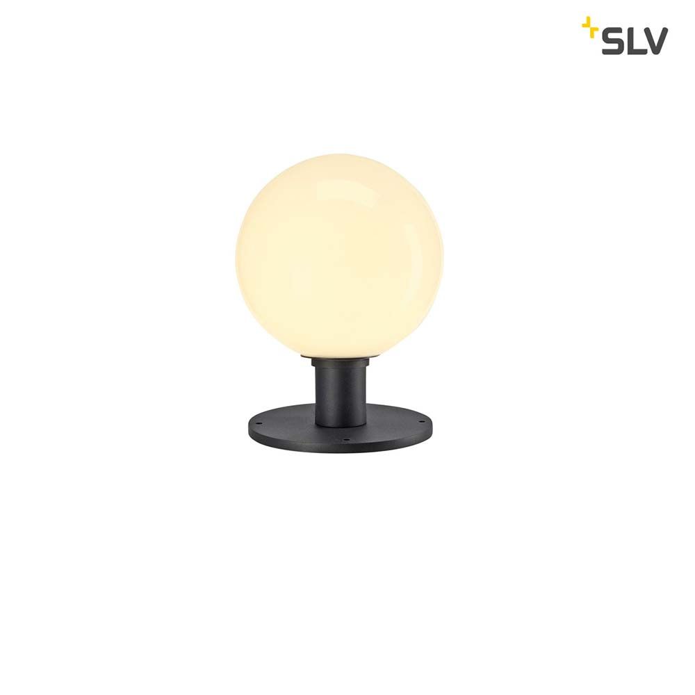 Gloo Pure 27 Pole Außen-Stehleuchte Anthrazit IP44 mit satinierter Glas-Kugel und lackiertem Aluminiumfuß