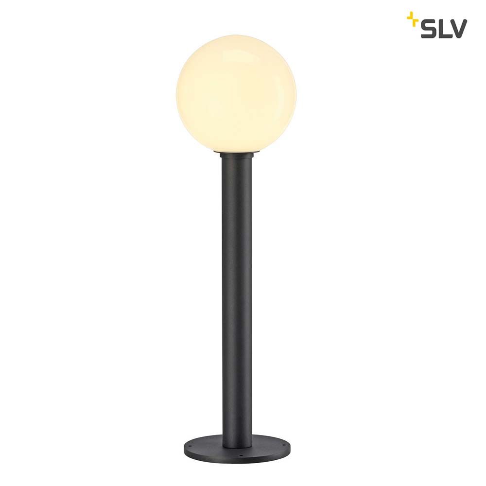 Gloo Pure 70 Pole Außen-Stehleuchte Anthrazit IP44 mit satiniertem Glas und Aluminiumständer.