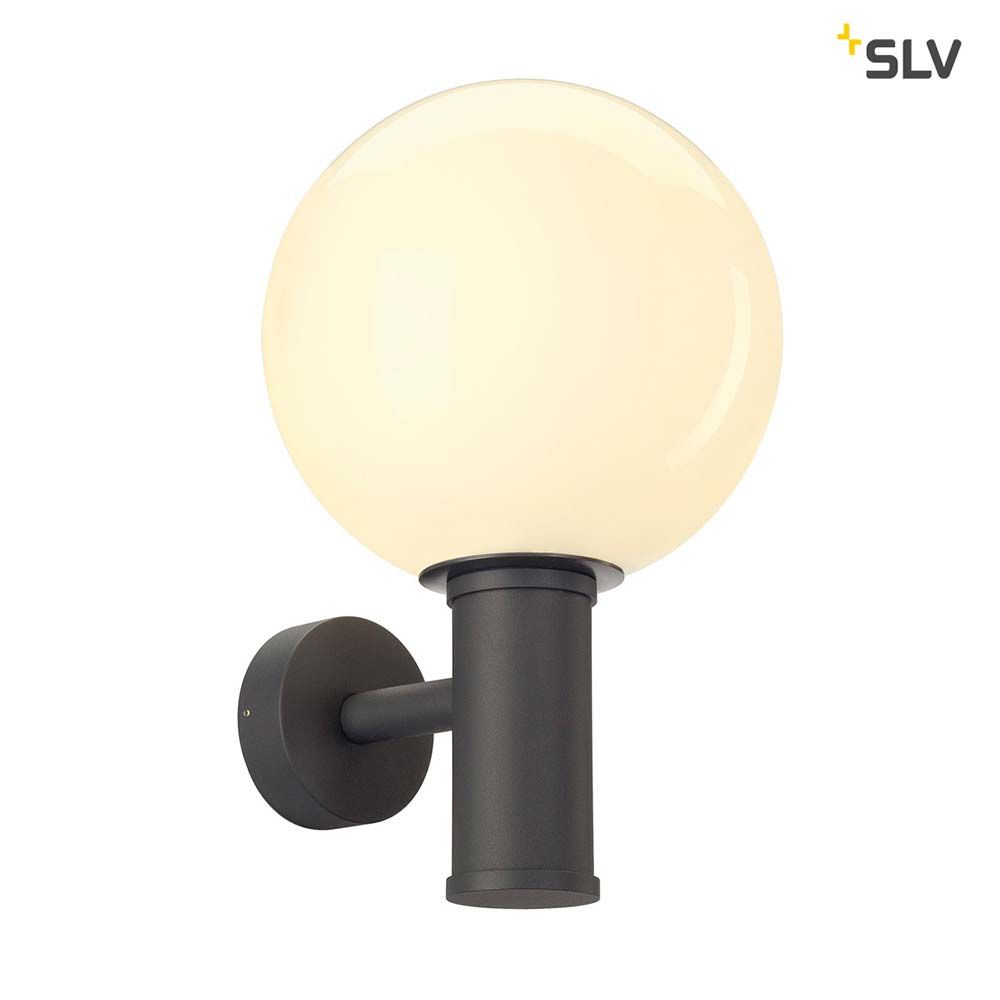 Gloo Pure Außen-Wandaufbauleuchte Anthrazit IP44 mit satiniertem Glas und E27 Fassung für den Außenbereich.