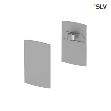 H-Profil Endkappen Silber, silbernes Endkappenset für das H-PROFIL von SLV