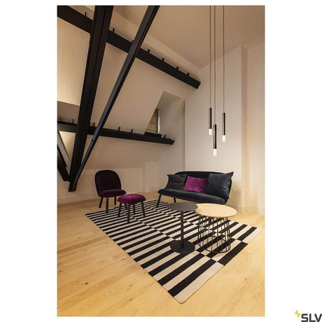 Helia Ambient 35 LED Pendelleuchte Triac Schwarz in modernem Wohnraum mit warmweißem Licht