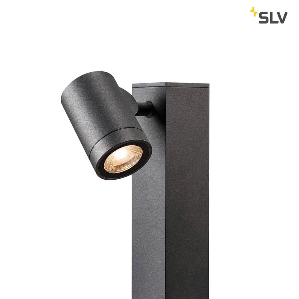 Helia Single Pole LED Außen-Stehleuchte Anthrazit IP55 mit dimmbaren LED-Lampen in modernem Design.