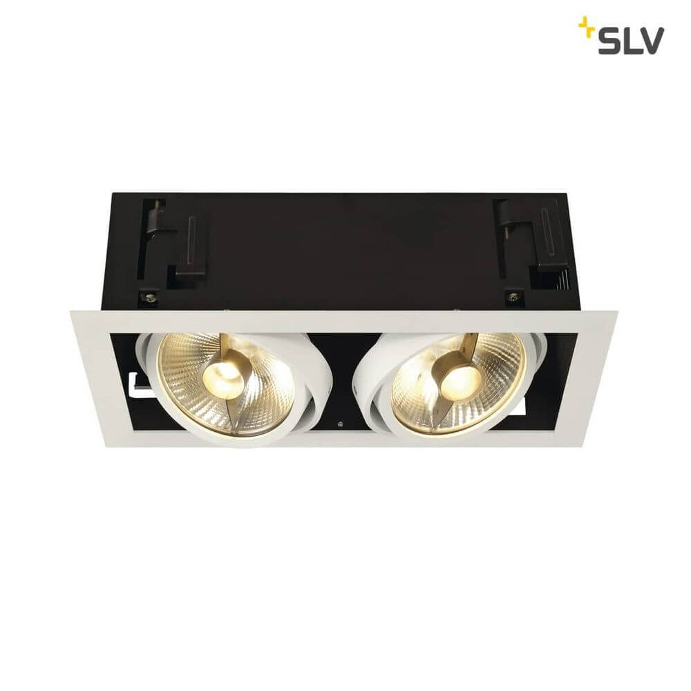 Kadux 2 ES111 Downlight eckig Weiß max. 2x50W mit schwenkbaren Lampenhaltern