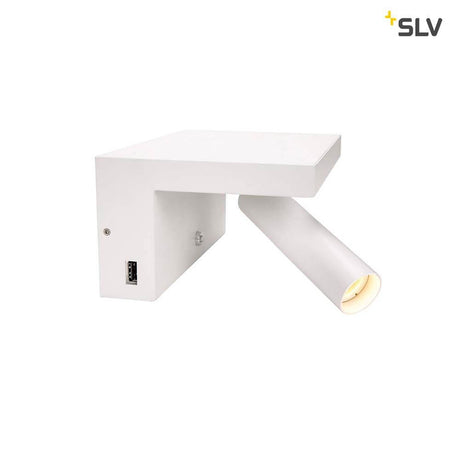 Karpo Bedside LED applique murale blanc avec spot orientable individuellement et port USB.