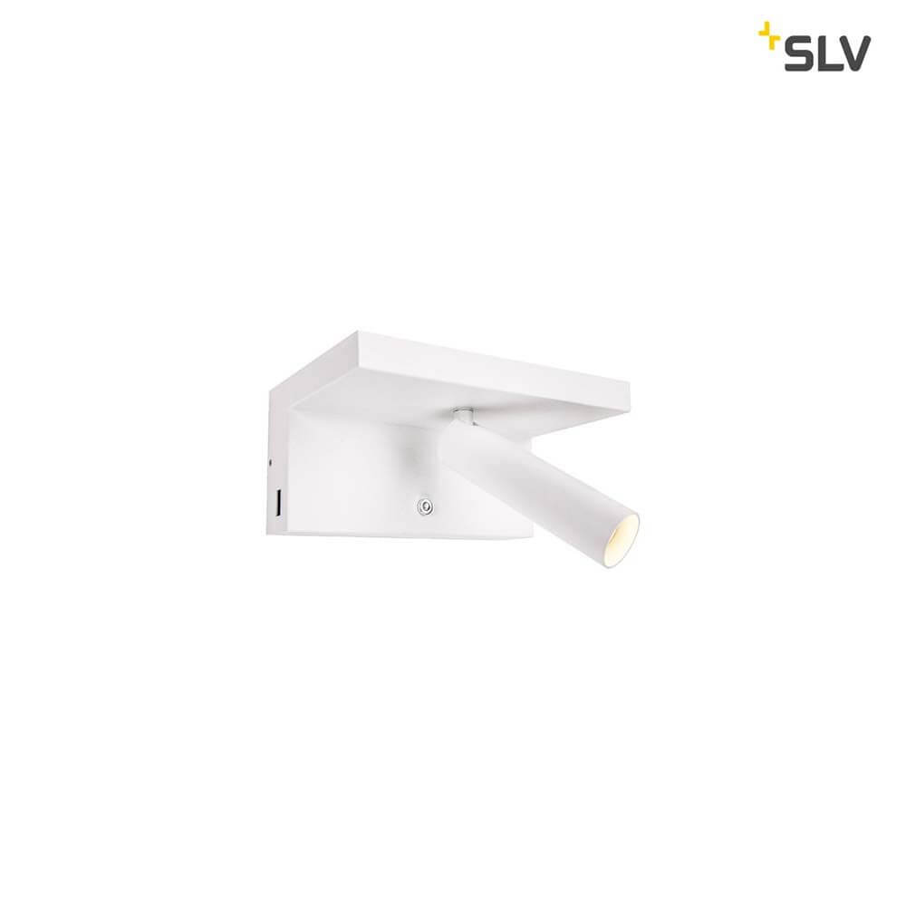Karpo Bedside LED Wandaufbauleuchte Weiß mit schwenkbarem Spot in Zylinderform für optimale Ausleuchtung.