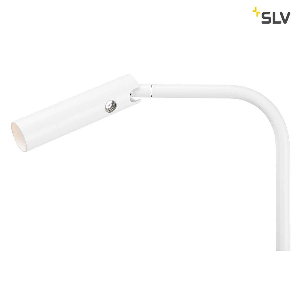 Karpo LED Stehleuchte Weiß 3000K in Weiß, flexible Zylinderform mit Gelenk für individuelle Ausrichtung.