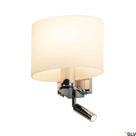 Kenkua Spot Wandlampe E27 Chrom 3000K moderne Wandleuchte mit weißem Schirm und verstellbarem Spot