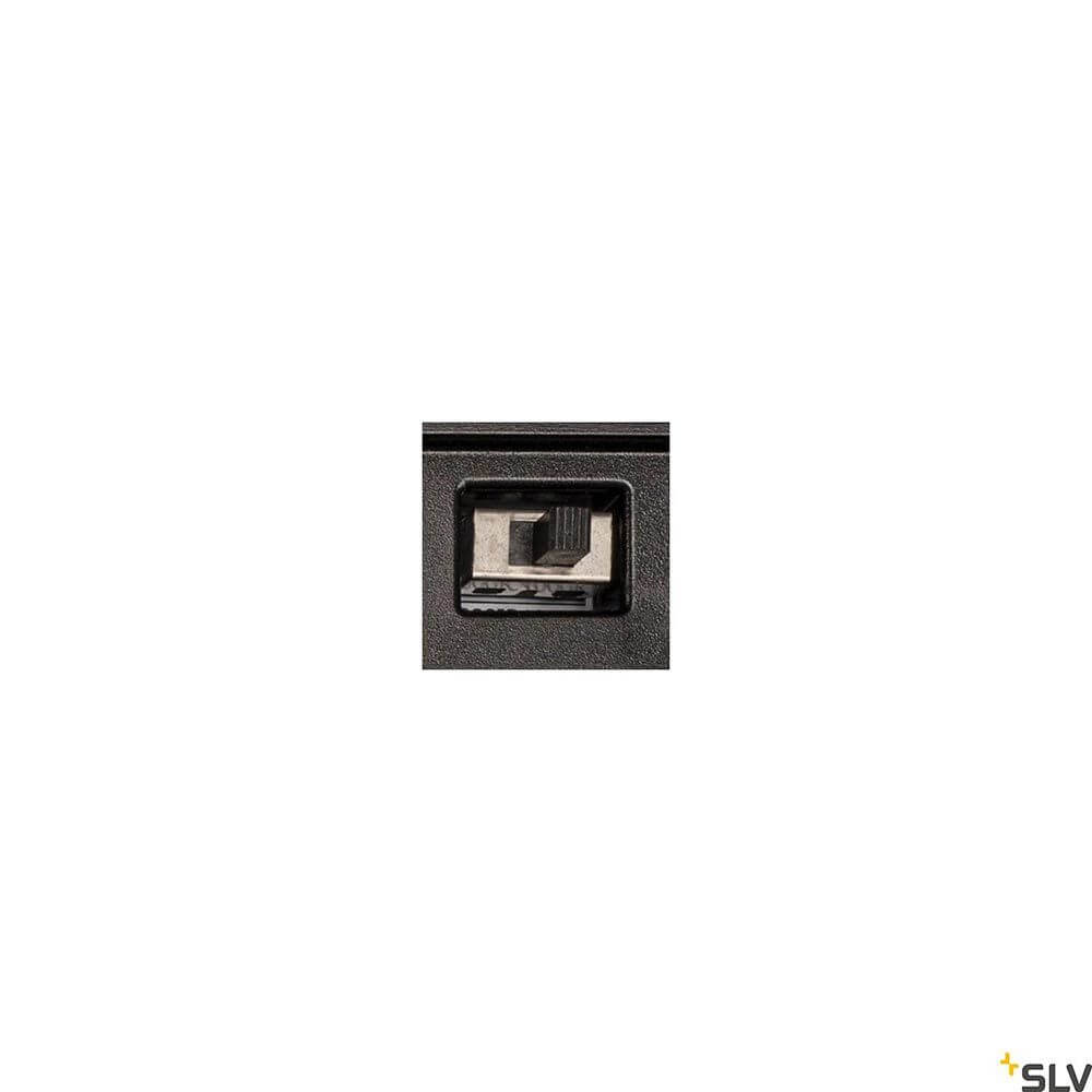 L-Line Out LED Außen Wandleuchte CCT Detailansicht des Lichtschalters in Schwarz.