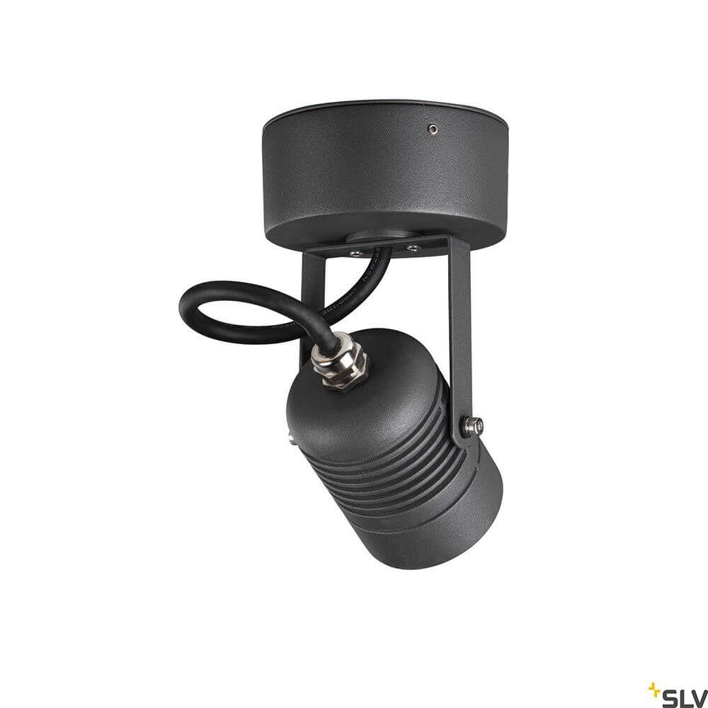 LED Spot Outdoor LED Wandaufbauleuchte IP55 in Schwarz mit flexiblem Arm und moderner Bauweise.
