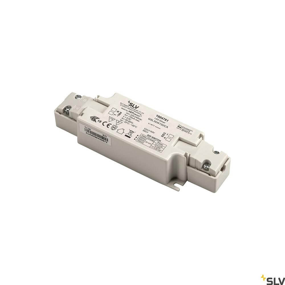 LED Treiber 21-29,5W 500-600-700mA in weiß mit Zugentlastung, 30W, Konstanstromtreiber von SLV.