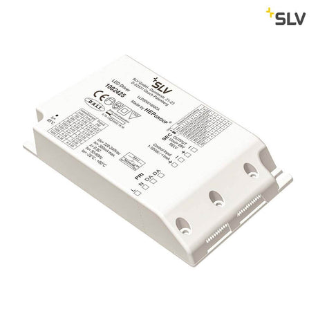 LED-driver Medo 600 dimbar Dali, 1-10V på hvit bakgrunn, egnet for DALI/1-10V dimmesystemer.