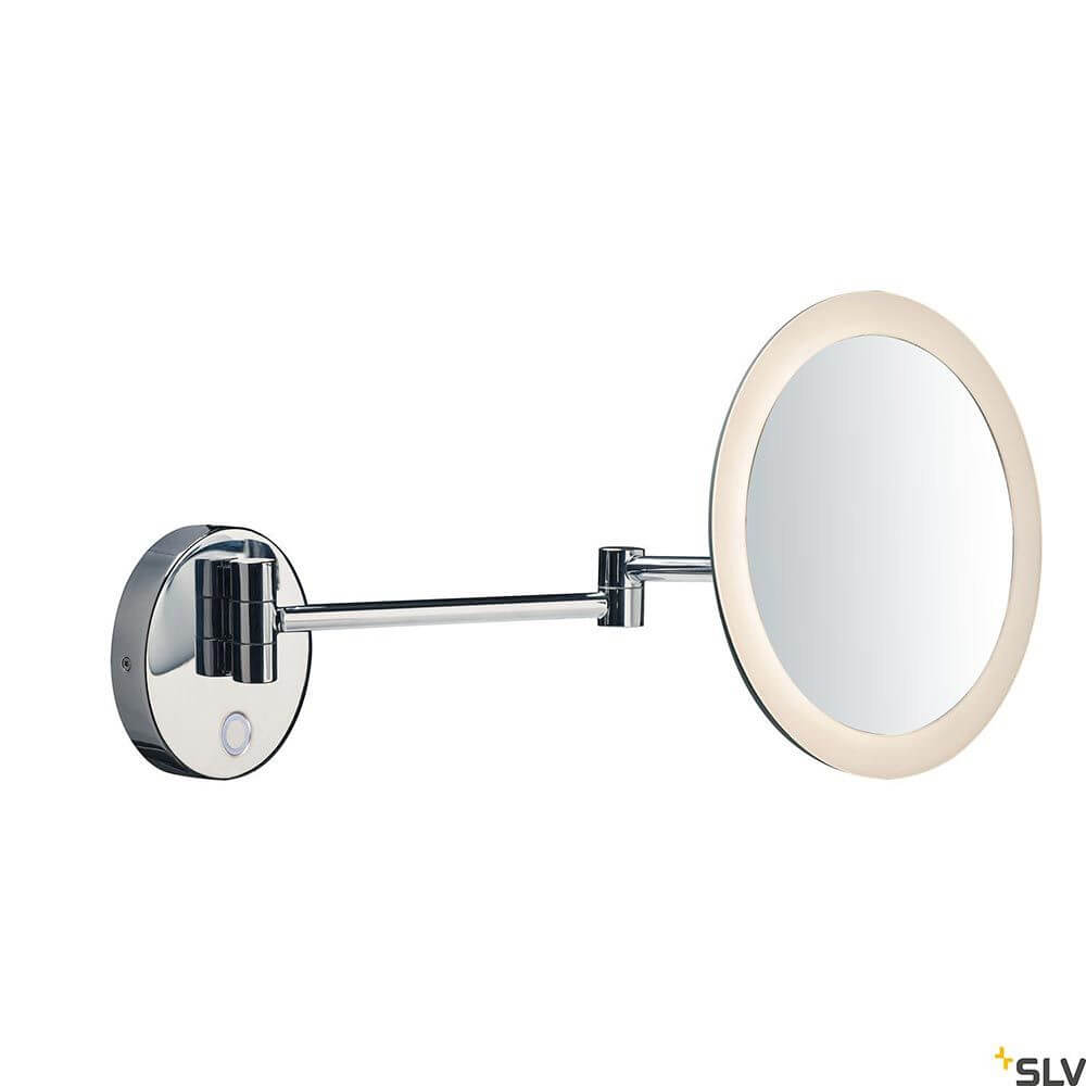 Maganda LED Badlampe mit Schminkspiegel in Chrom, Wandleuchte mit 3-fach Vergrößerung und CCT Funktion.