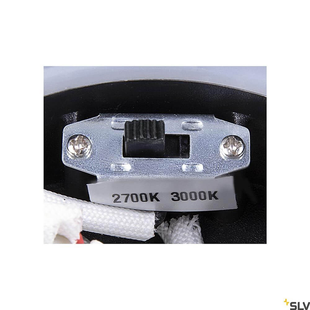 CCT Switch für Mana Basis LED Wandaufbauleuchte mit Einstellungen 2700K und 3000K.