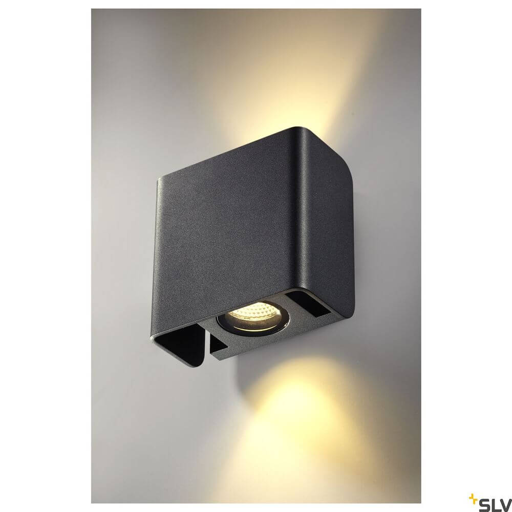 Mana Out LED Wandlampe 3000K IP65 Anthrazit - elegante up/down Wandleuchte mit Aluminium Konstruktion