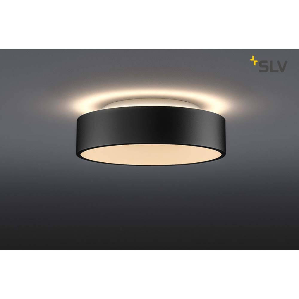Medo 30 Corona LED Aufbauleuchte Dali Schwarz in elegantem Design mit koronalem Lichtauslass.