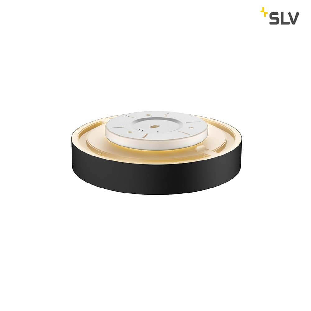 Medo 40 Corona LED Aufbauleuchte Triac Schwarz von SLV, elegant mit koronalem Lichtauslass.
