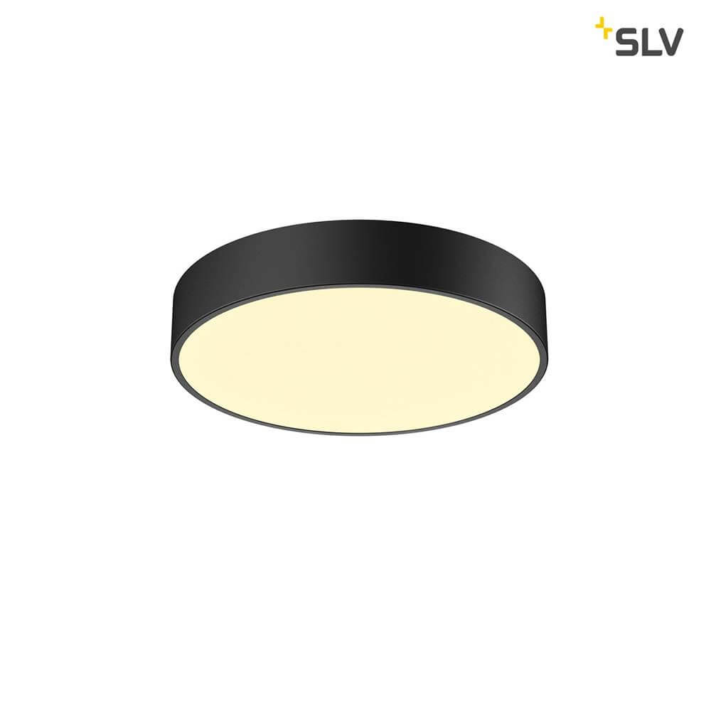 Medo 40 Corona LED Aufbauleuchte Triac Schwarz im eleganten, modernen Design mit koronalem Lichtauslass.