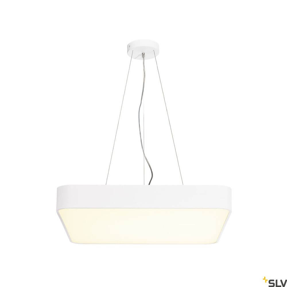 Moderne Medo 60 Quadrat Hängelampe in Weiß mit 3000K warmem Licht, ideal für stilvolle Innenräume.
