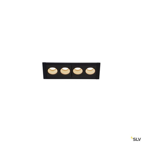 Milandos LED Deckeneinbauleuchte mit drei Leuchten, minimalistisch und elegant, bietet hochwertige, blendfreie Beleuchtung.