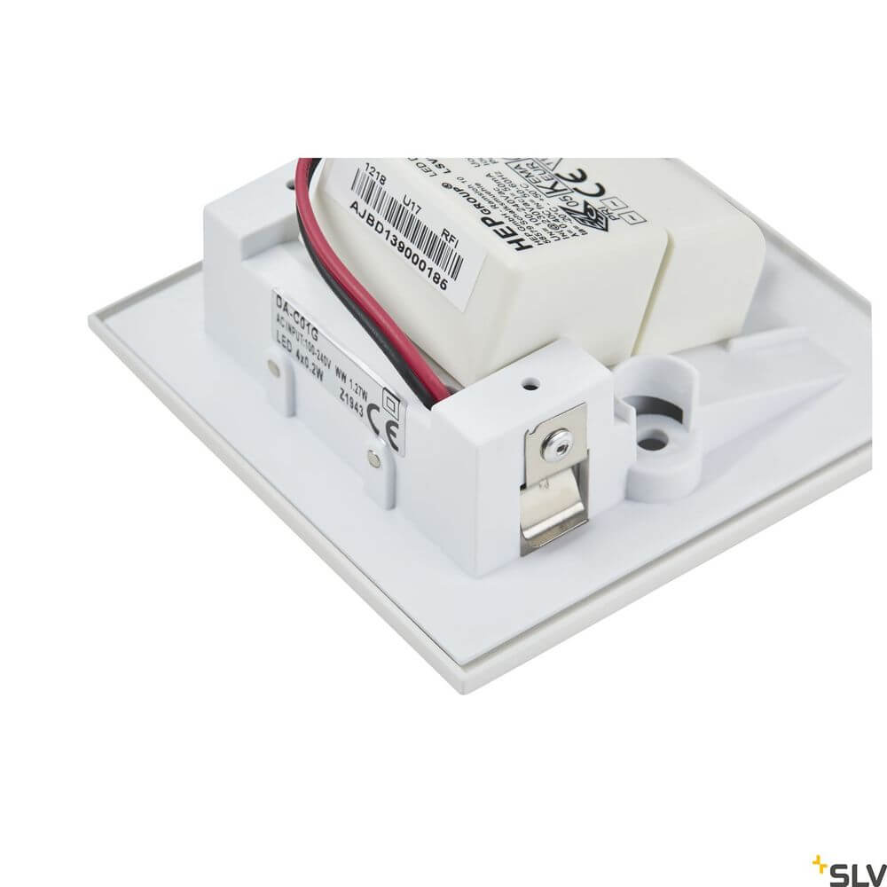 Mobala Einbau-Wandlampe 3000K Weiß, detailreiche Ansicht der Befestigung und Elektronik.