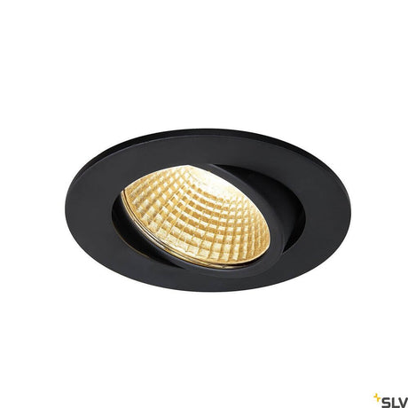 New Tria 68 I Cs Recessed Light Black Round 2700K with glossy lampshade